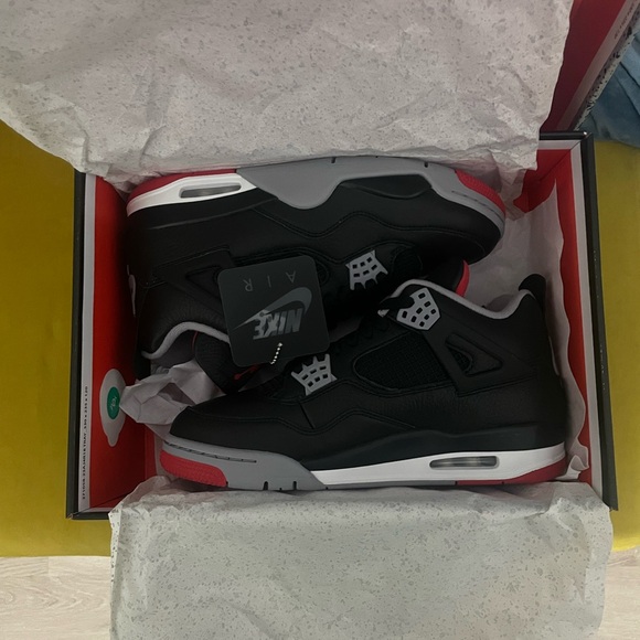 Nike Air Jordan 4 Black and Red Sneakers(BRED)